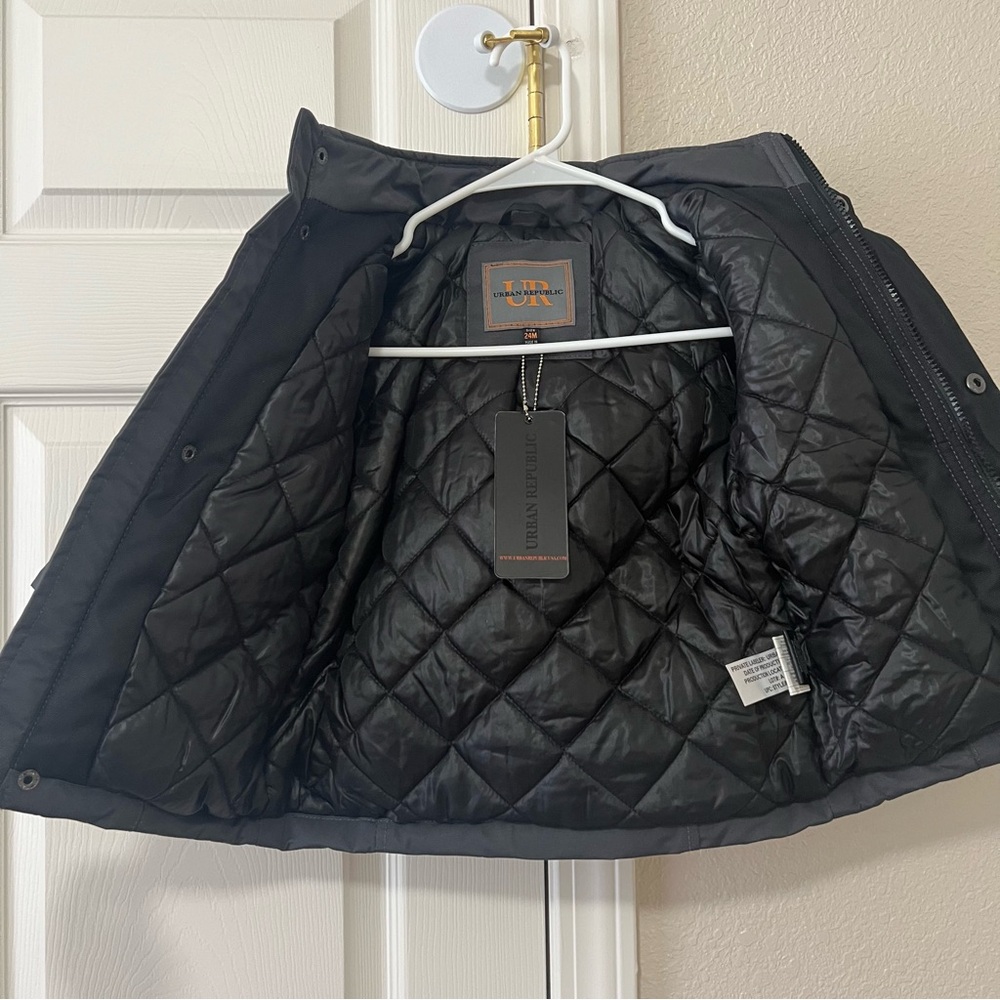 Urban Republic Baby Boy Black Water Resistant Winter Jacket - 24M - Picture 6 of 16